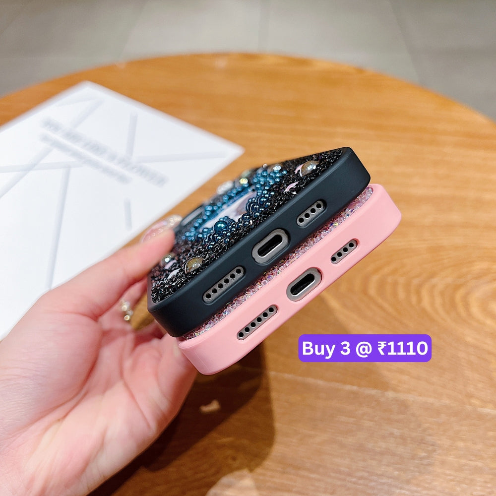 Colorful Rose Bling Studded Diamond PC (Hard) Phone Case - iPhone 14 Plus