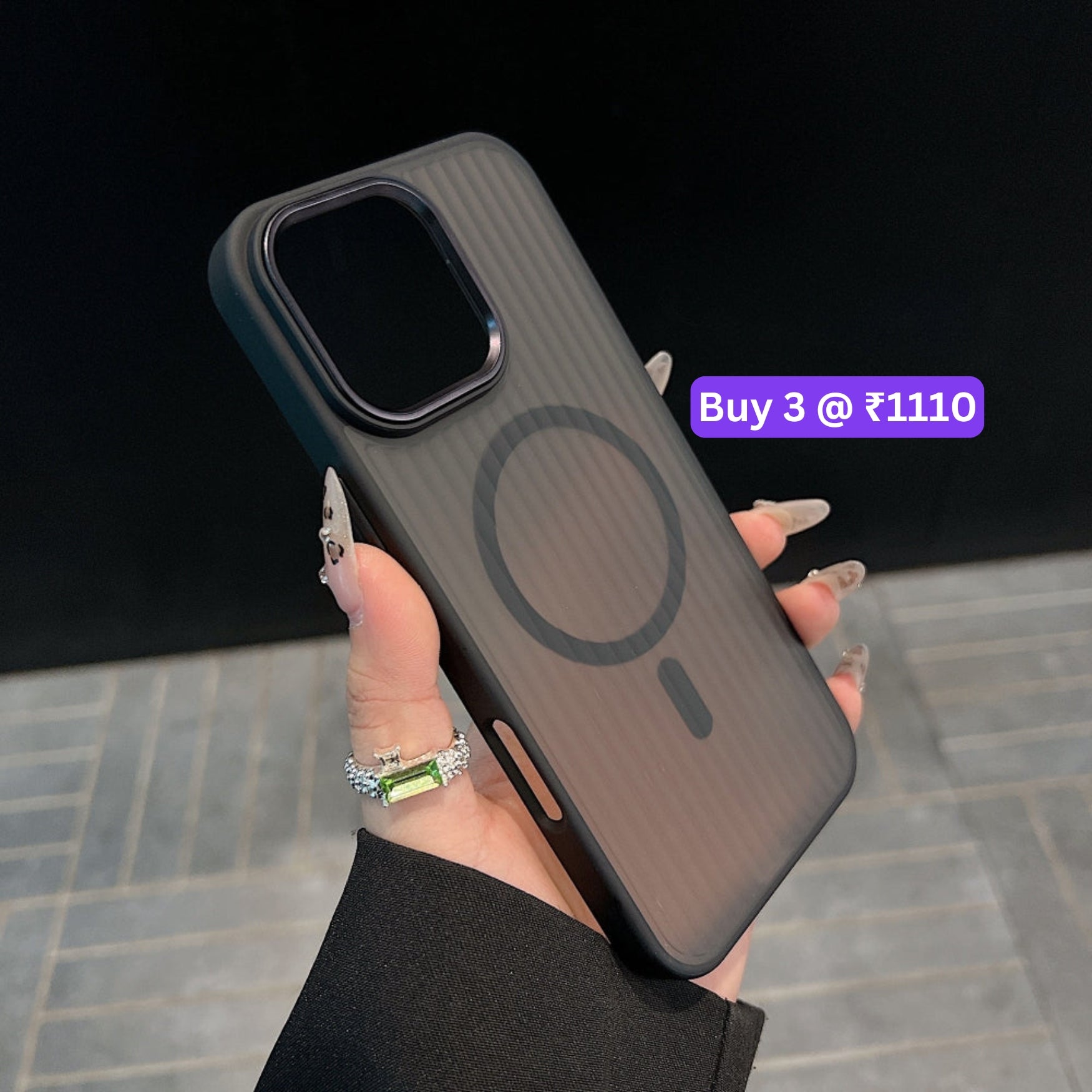 Corrugated Pattern Magnetic Wireless Charge Phone Case - iPhone 14 Pro