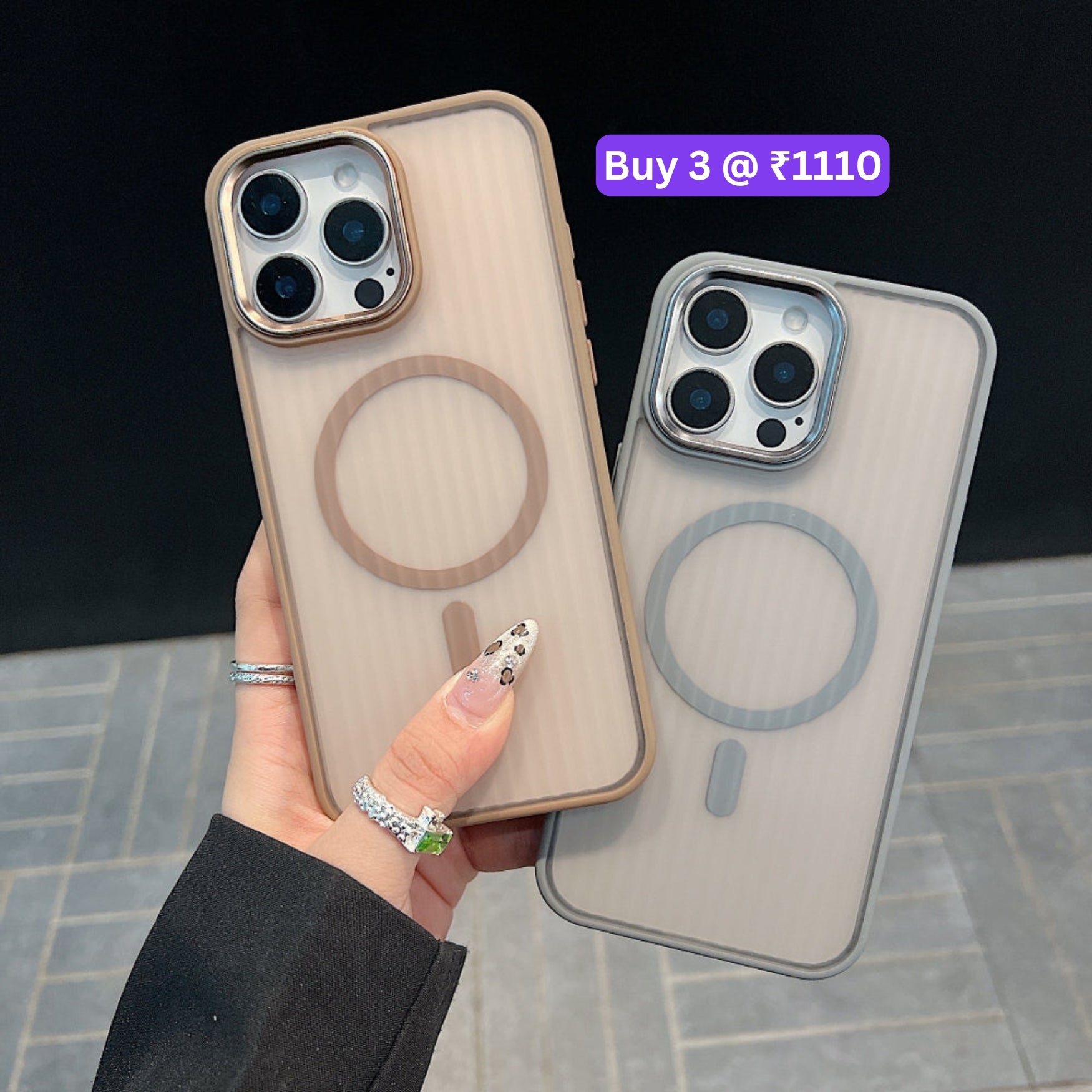 Corrugated Pattern Magnetic Wireless Charge Phone Case - iPhone 13