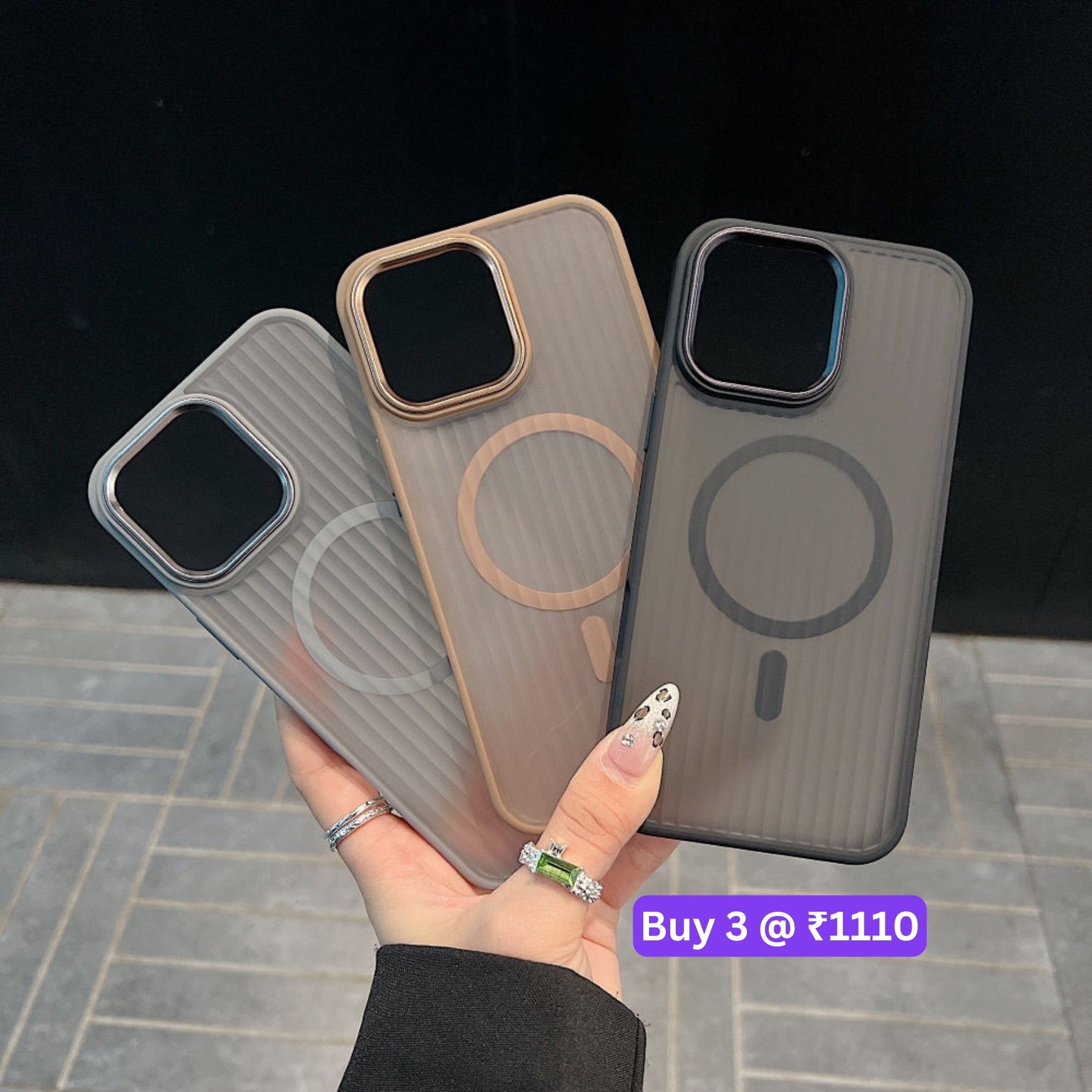 Corrugated Pattern Magnetic Wireless Charge Phone Case - iPhone 14 Pro