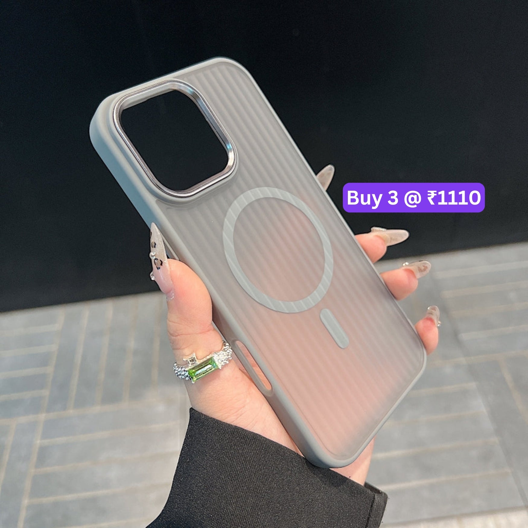 Corrugated Pattern Magnetic Wireless Charge Phone Case - iPhone 14 Pro