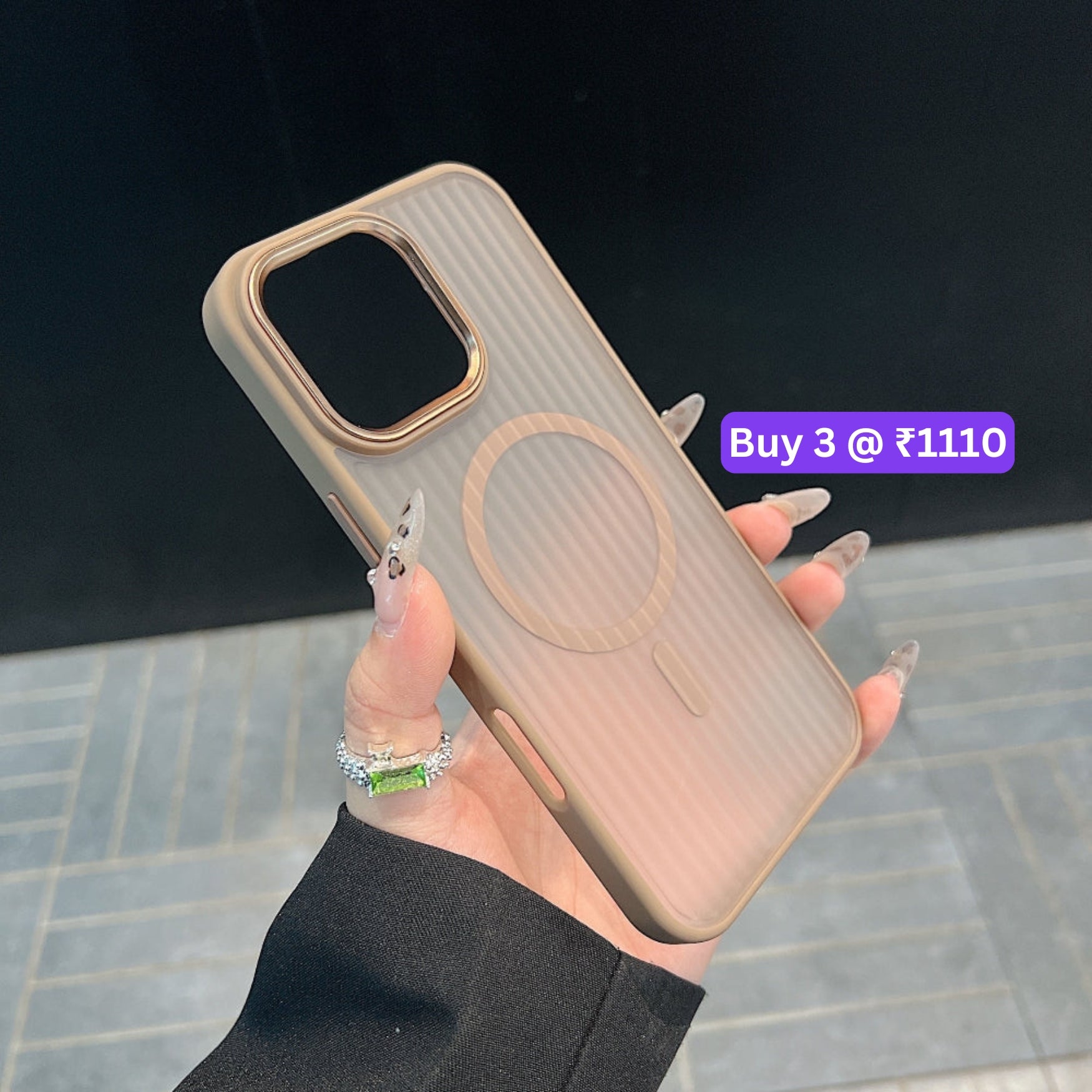 Corrugated Pattern Magnetic Wireless Charge Phone Case - iPhone 14 Pro