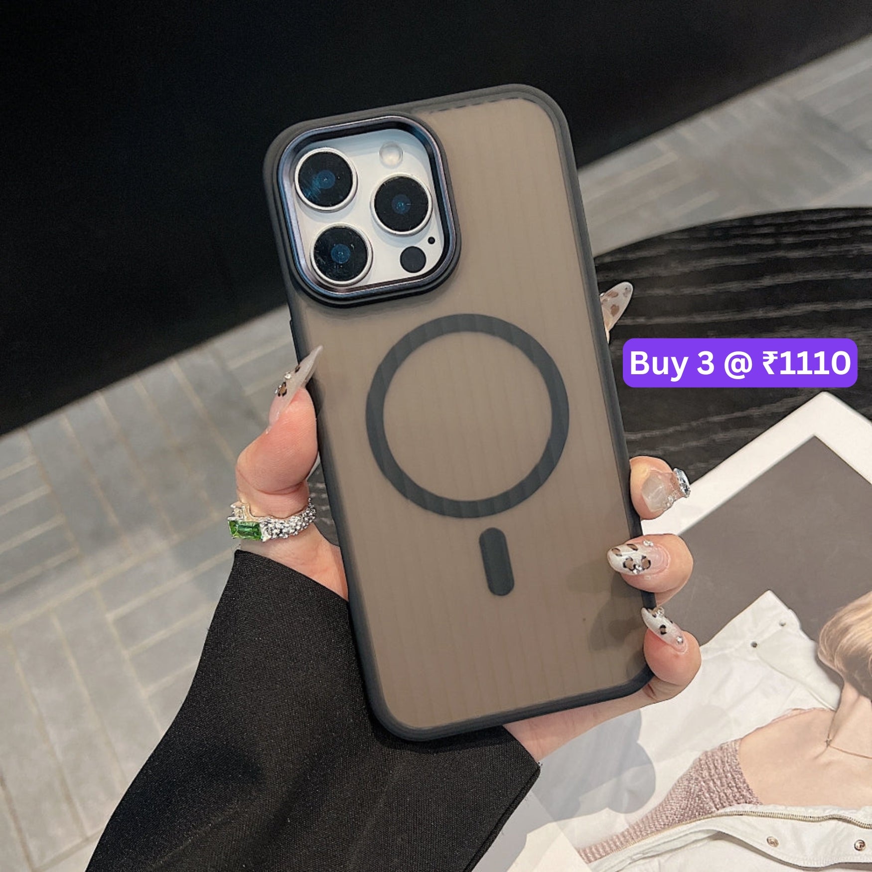 Corrugated Pattern Magnetic Wireless Charge Phone Case - iPhone 14 Pro