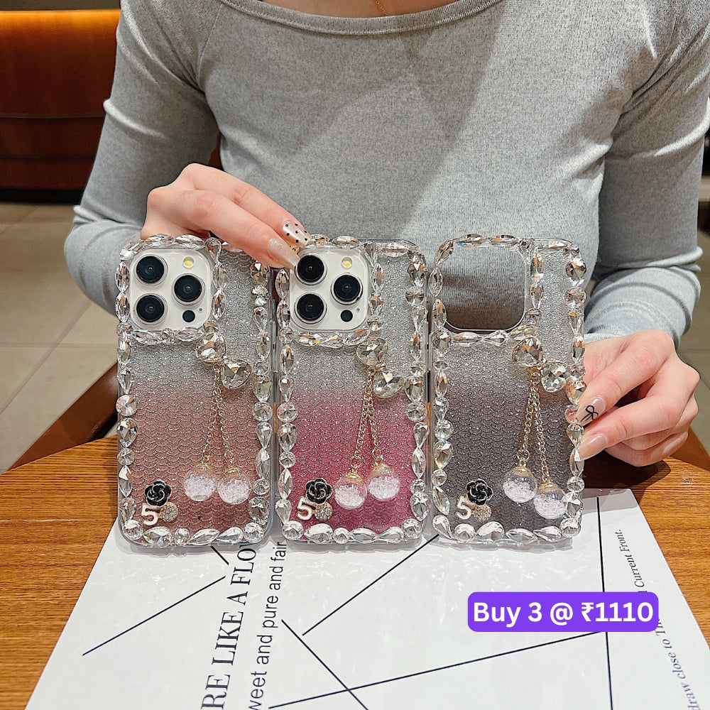 Crystal Diamond Handmade Transparent Phone Case - iPhone 14 Pro