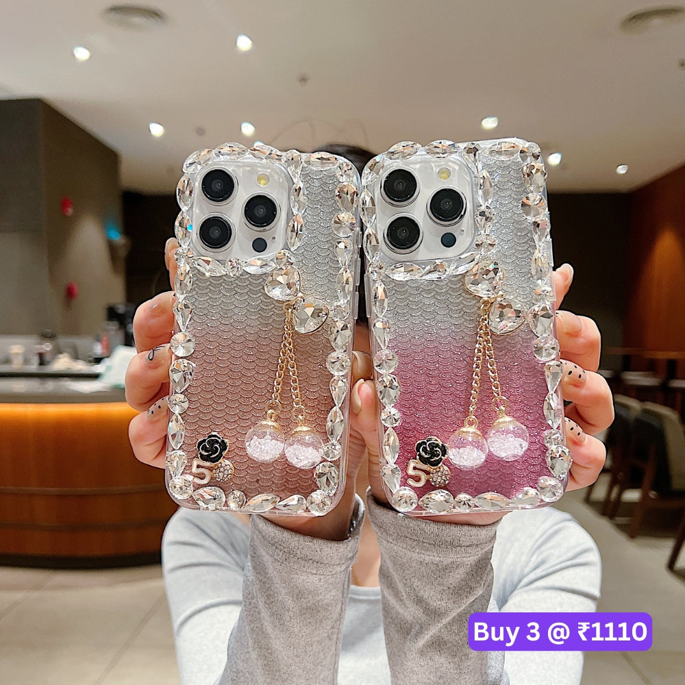 Crystal Diamond Handmade Transparent Phone Case - iPhone 14 Pro
