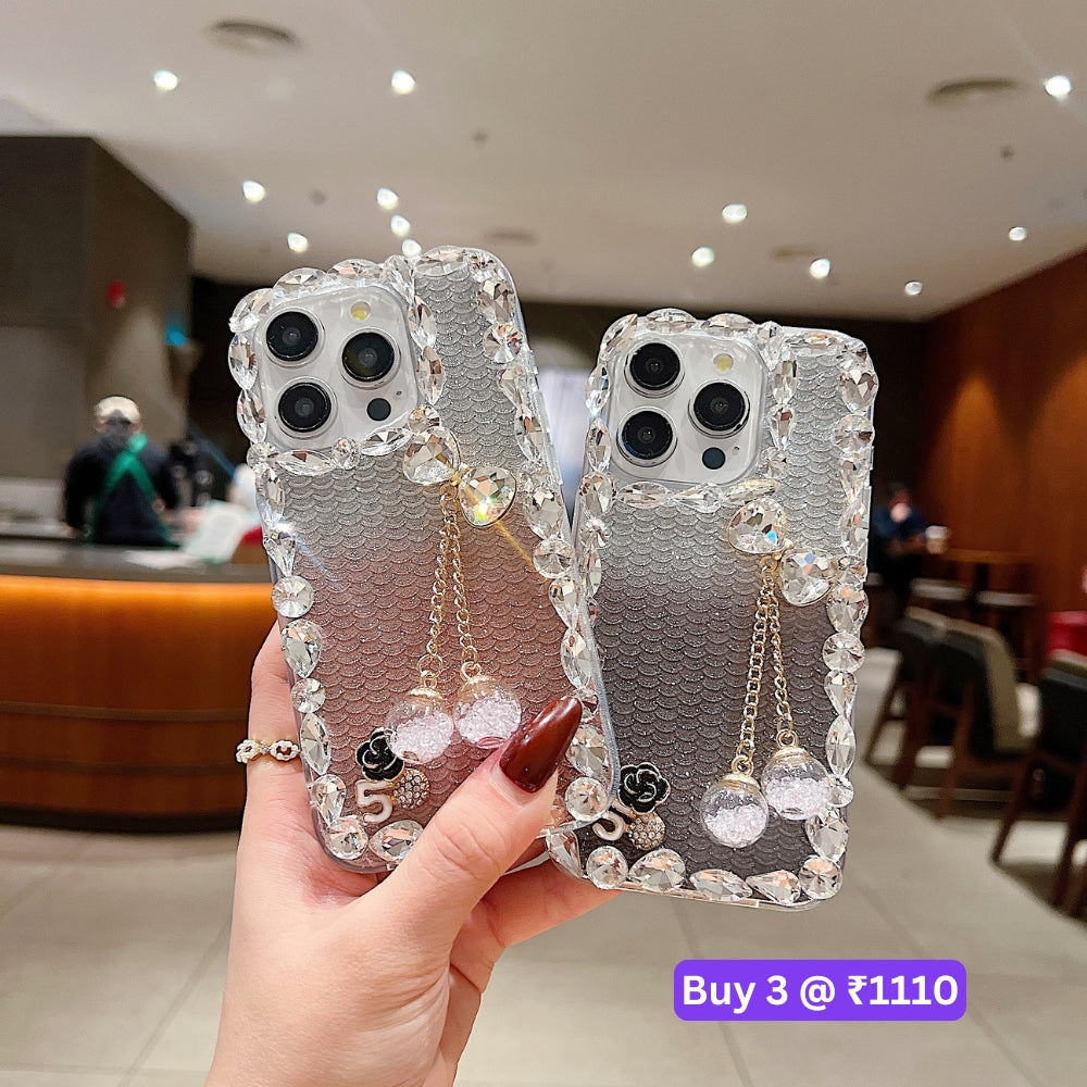 Crystal Diamond Handmade Transparent Phone Case - iPhone 16 Pro