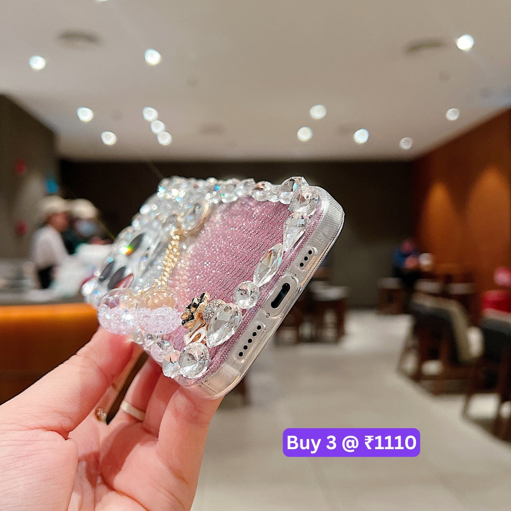 Crystal Diamond Handmade Transparent Phone Case - iPhone 15 Pro