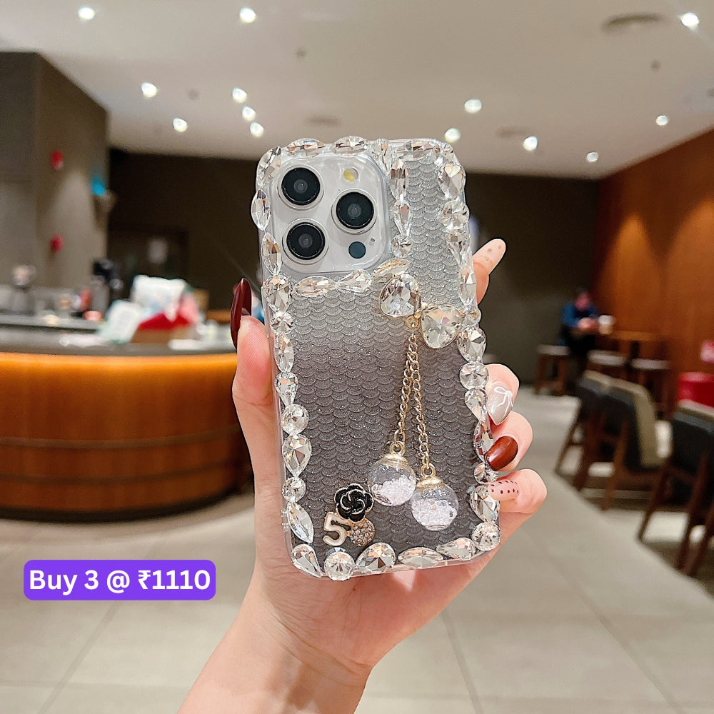 Crystal Diamond Handmade Transparent Phone Case - iPhone 15 Pro