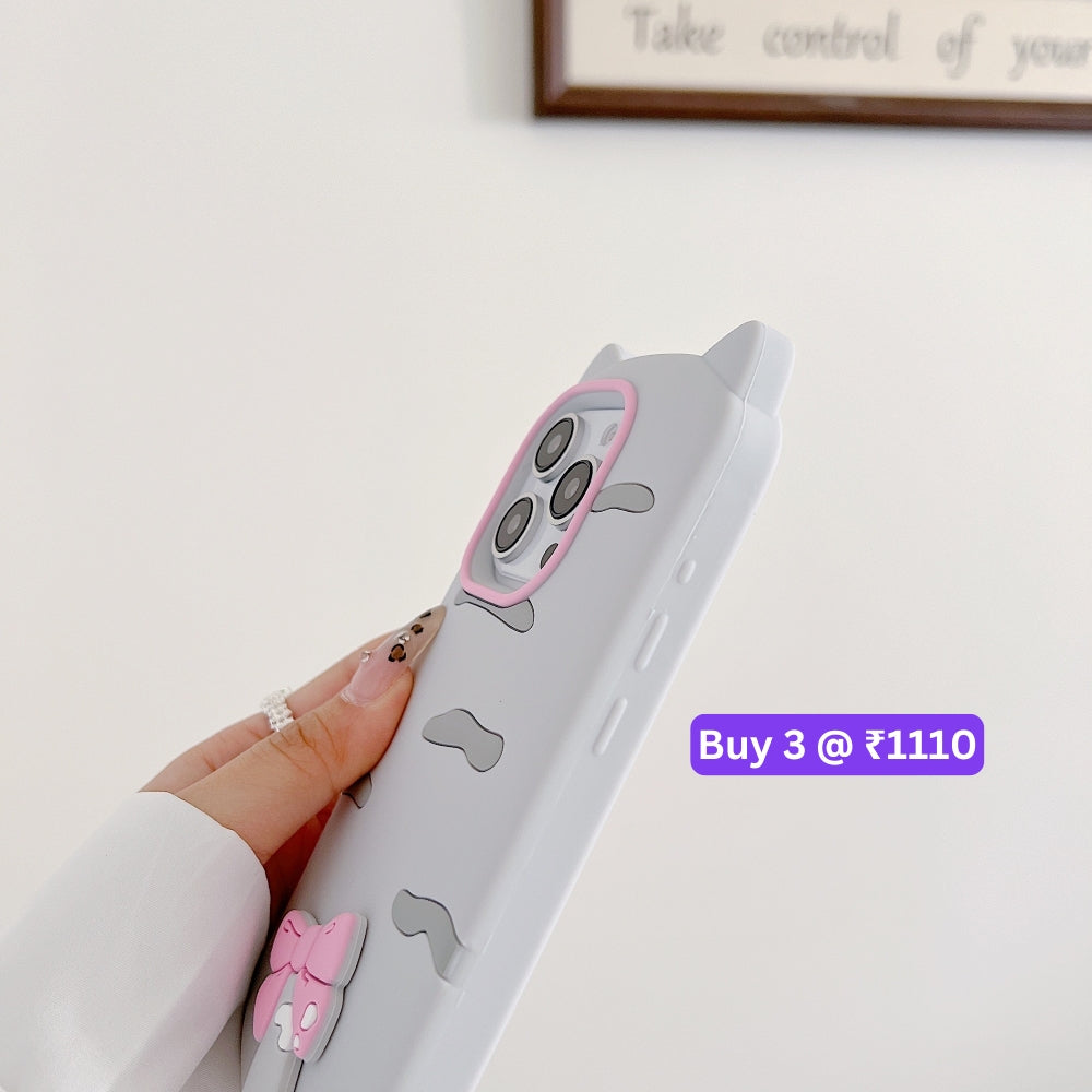 Cute Little Cat Phone Case with A Rotated Tail - iPhone 15 Pro