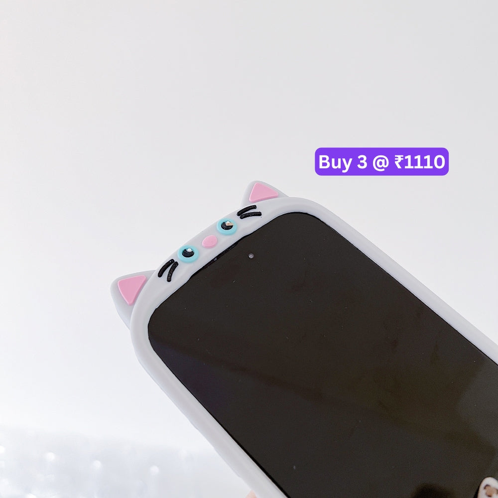 Cute Little Cat Phone Case with A Rotated Tail - iPhone 15 Pro