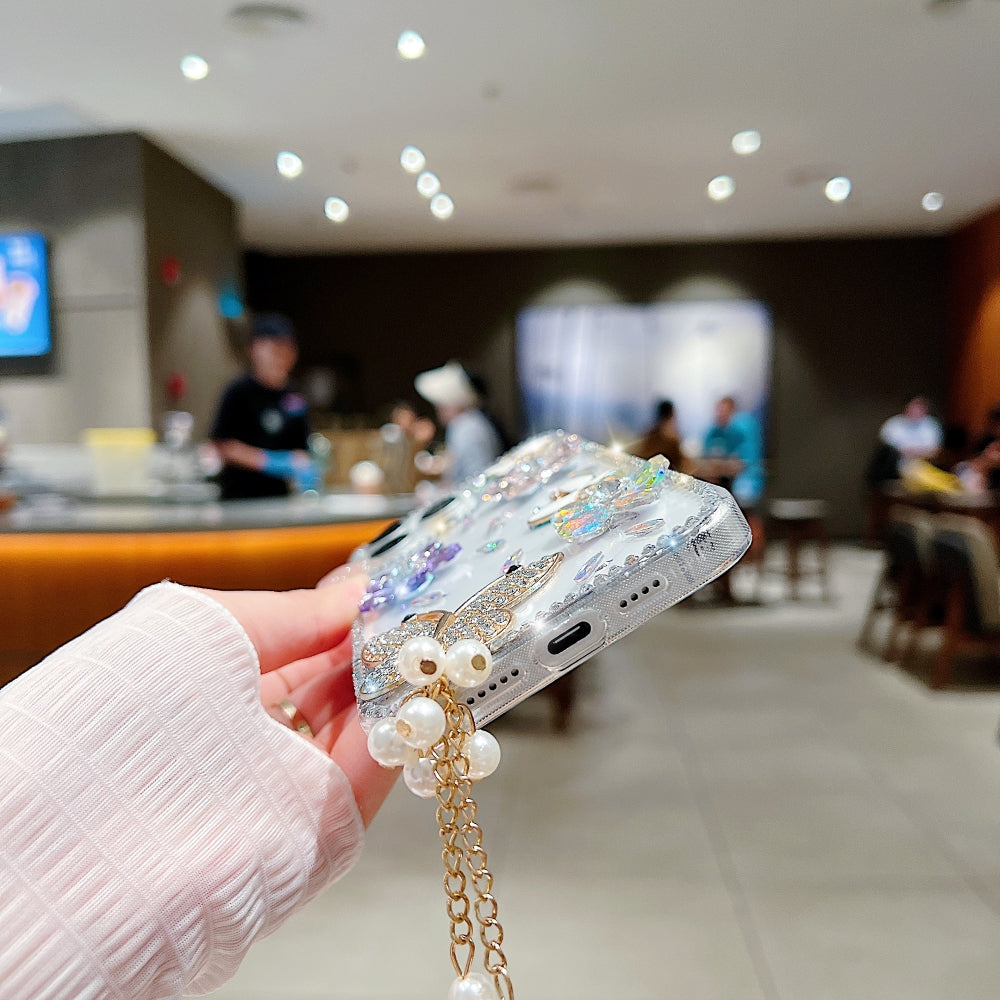 Diamond Glitter Butterfly TPU (Soft) Transparent Phone Case with Small Charm - Mi Note 13 Pro