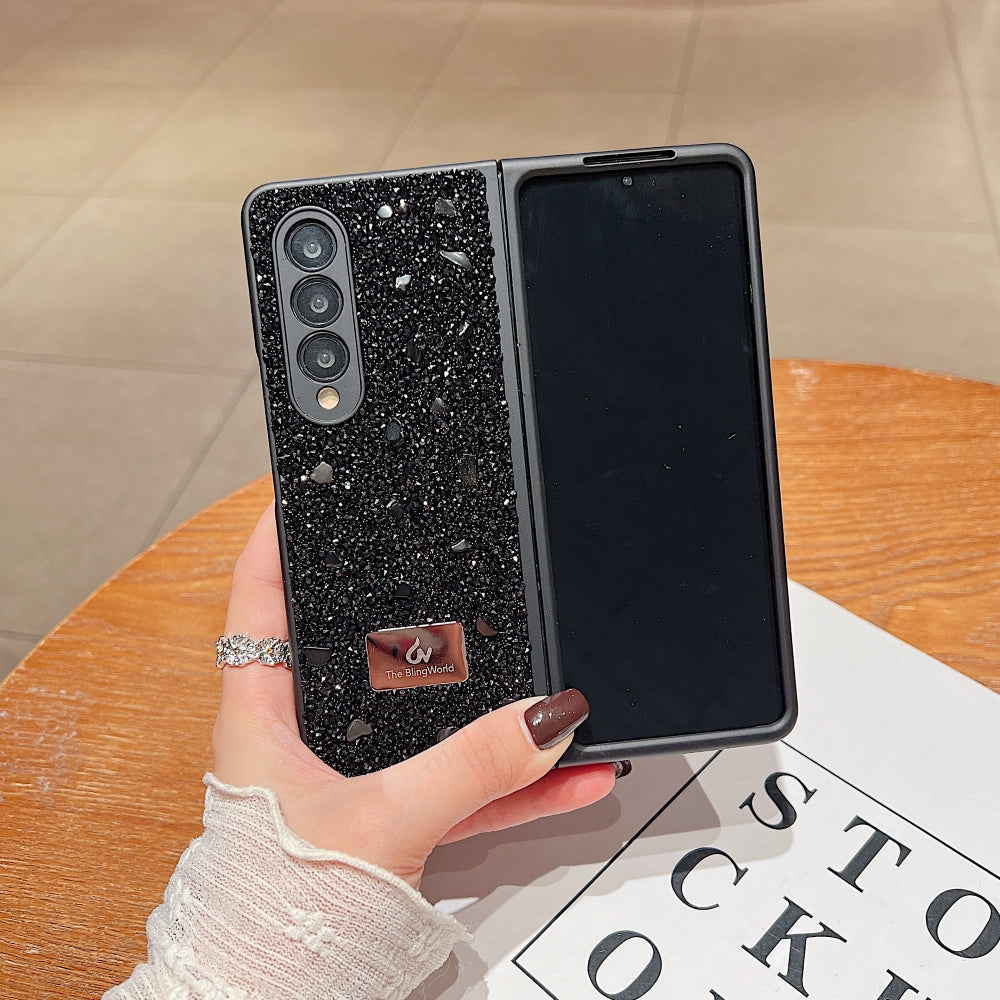 Diamond Studded Pattern Glittery Phone Case - Samsung Z Flip 4