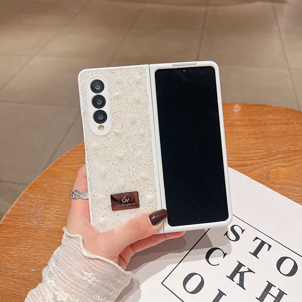 Diamond Studded Pattern Glittery Phone Case - Samsung Z Flip 5