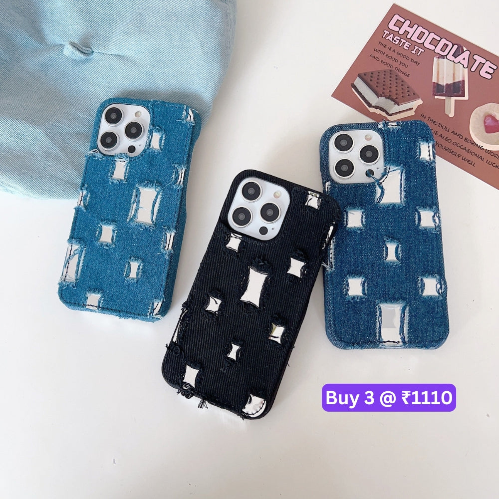 Distressed Denim Fashion Jeans Case - iPhone 12
