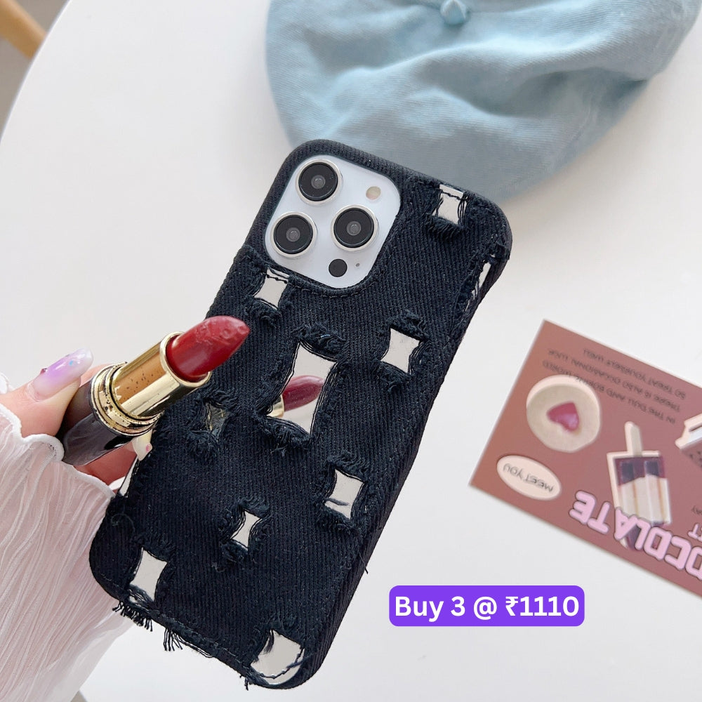 Distressed Denim Fashion Jeans Case - iPhone 12
