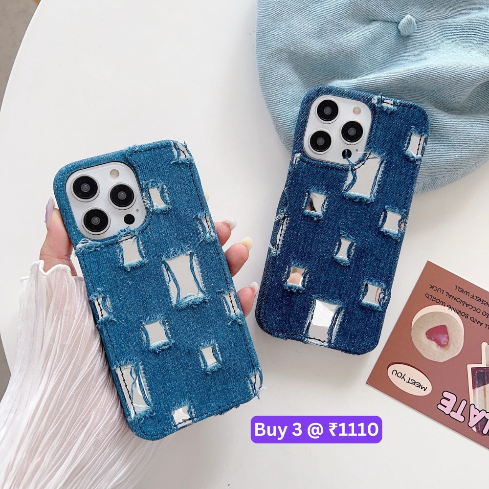 Distressed Denim Fashion Jeans Case - iPhone 12