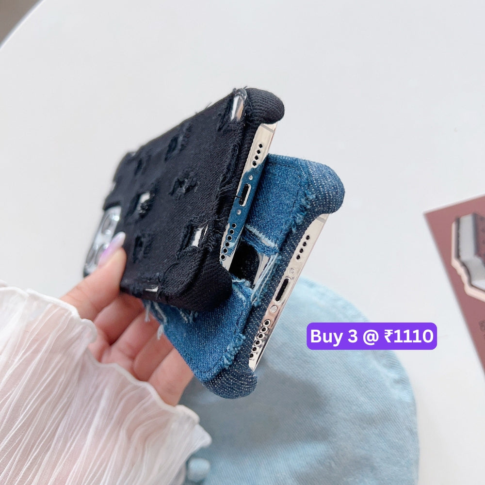 Distressed Denim Fashion Jeans Case - iPhone 12