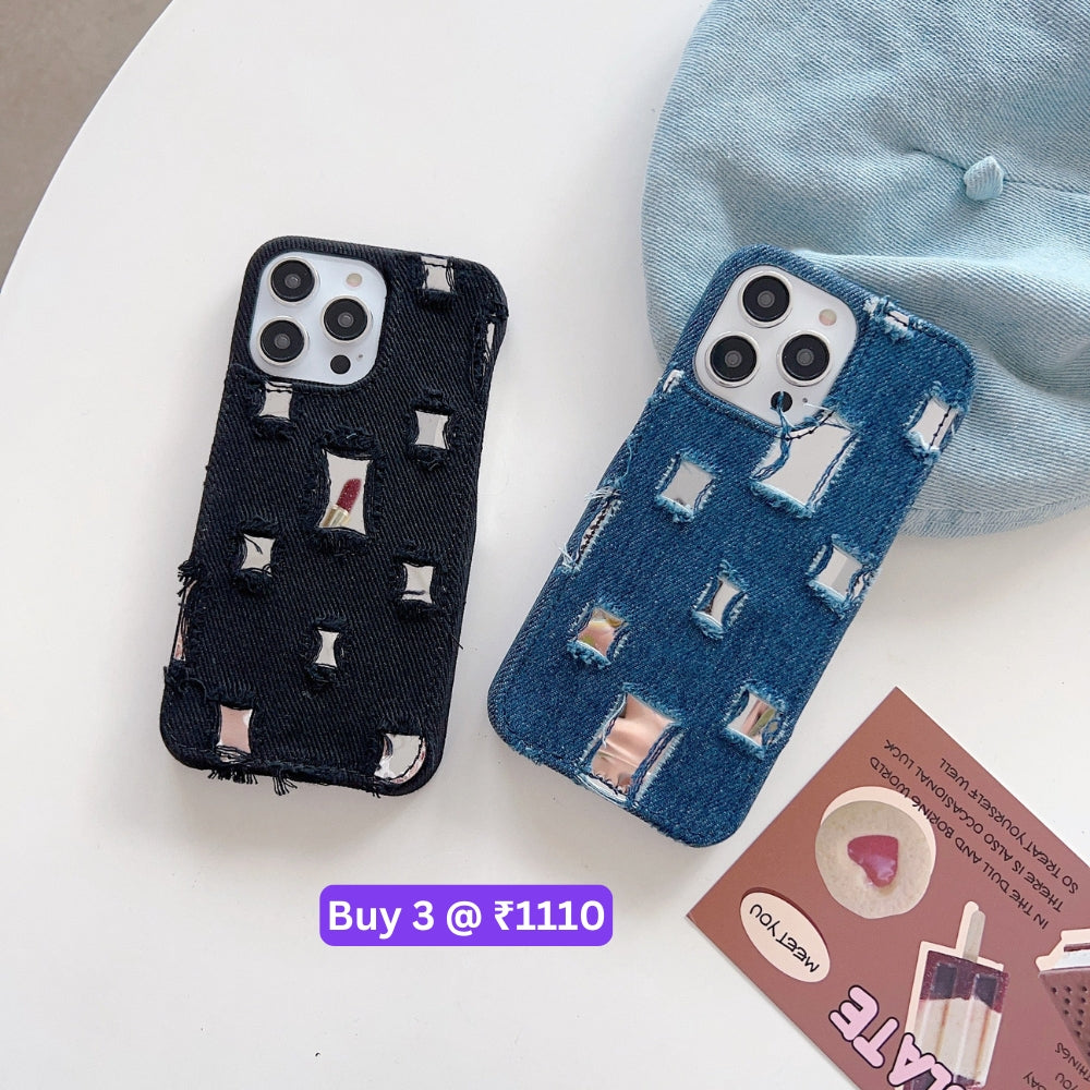 Distressed Denim Fashion Jeans Case - iPhone 12