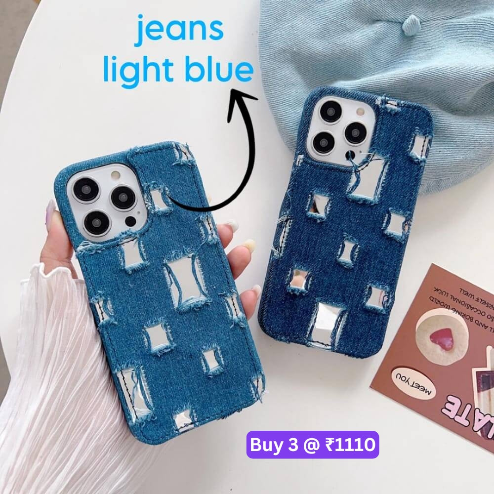 Distressed Denim Fashion Jeans Case - iPhone 12