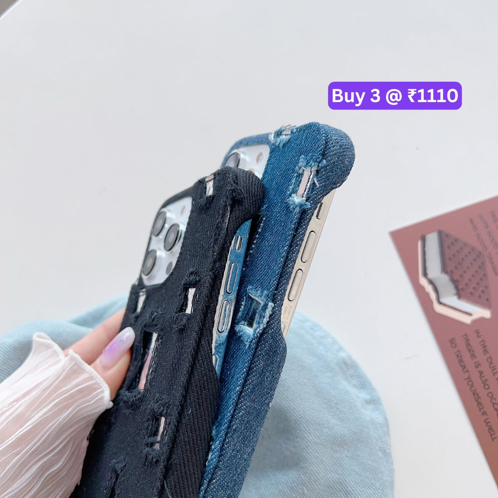 Distressed Denim Fashion Jeans Case - iPhone 12