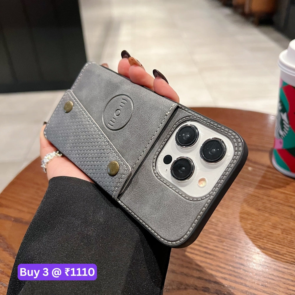Double Buckle Magnetic Button Closer PU Leather Phone Case - Samsung S25