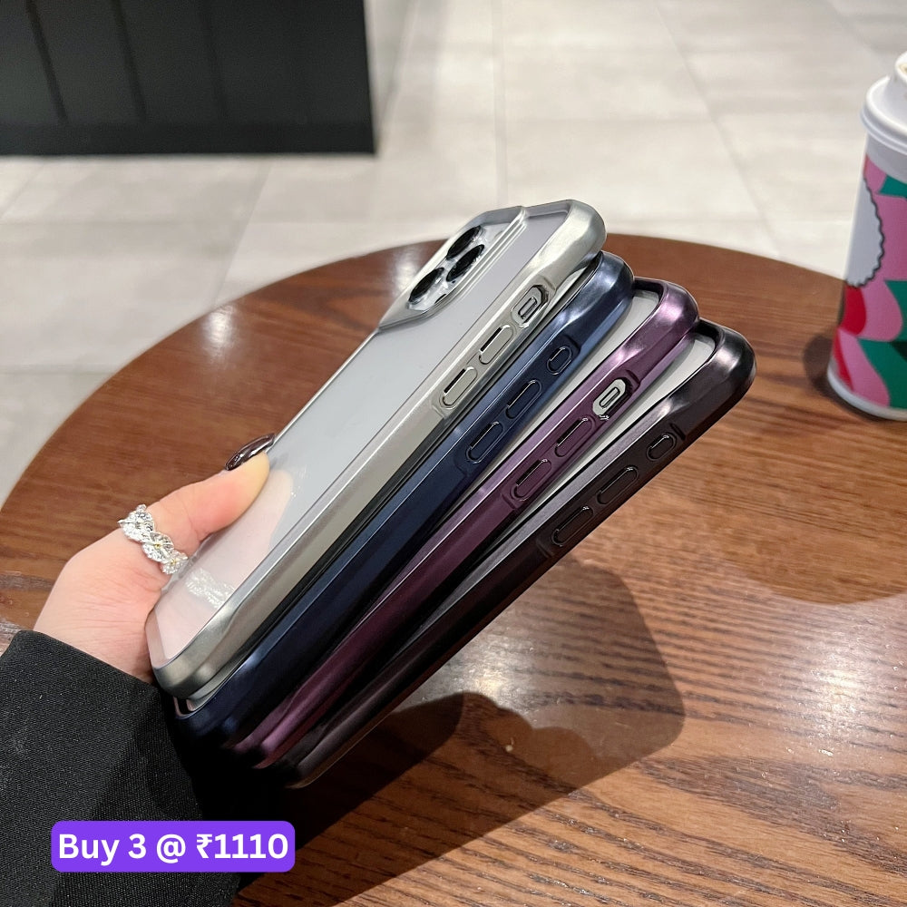 Electroplated Frame TPU (Soft) Transparent Phone Case - iPhone 15 Pro Max