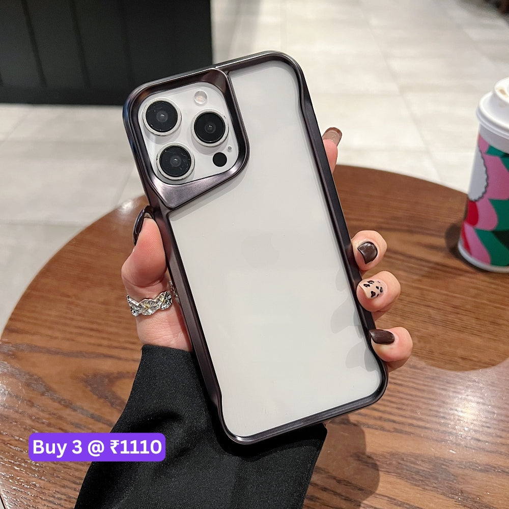 Electroplated Frame TPU (Soft) Transparent Phone Case - iPhone 15 Pro Max