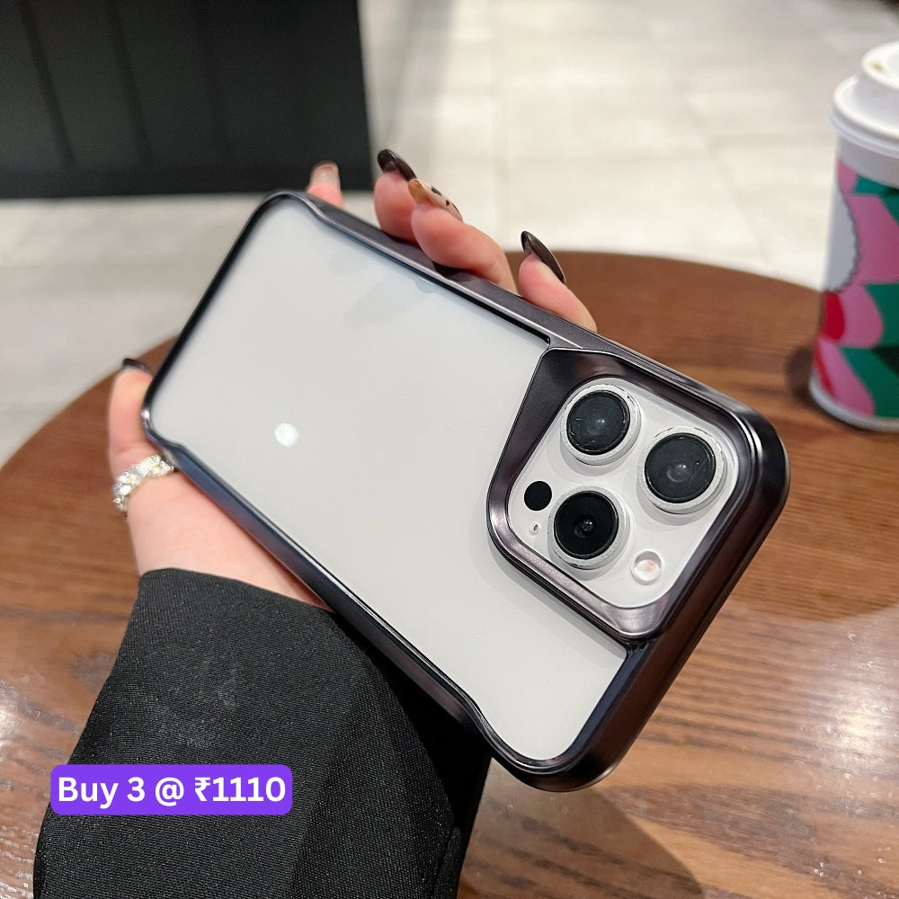 Electroplated Frame TPU (Soft) Transparent Phone Case - iPhone 15 Pro Max