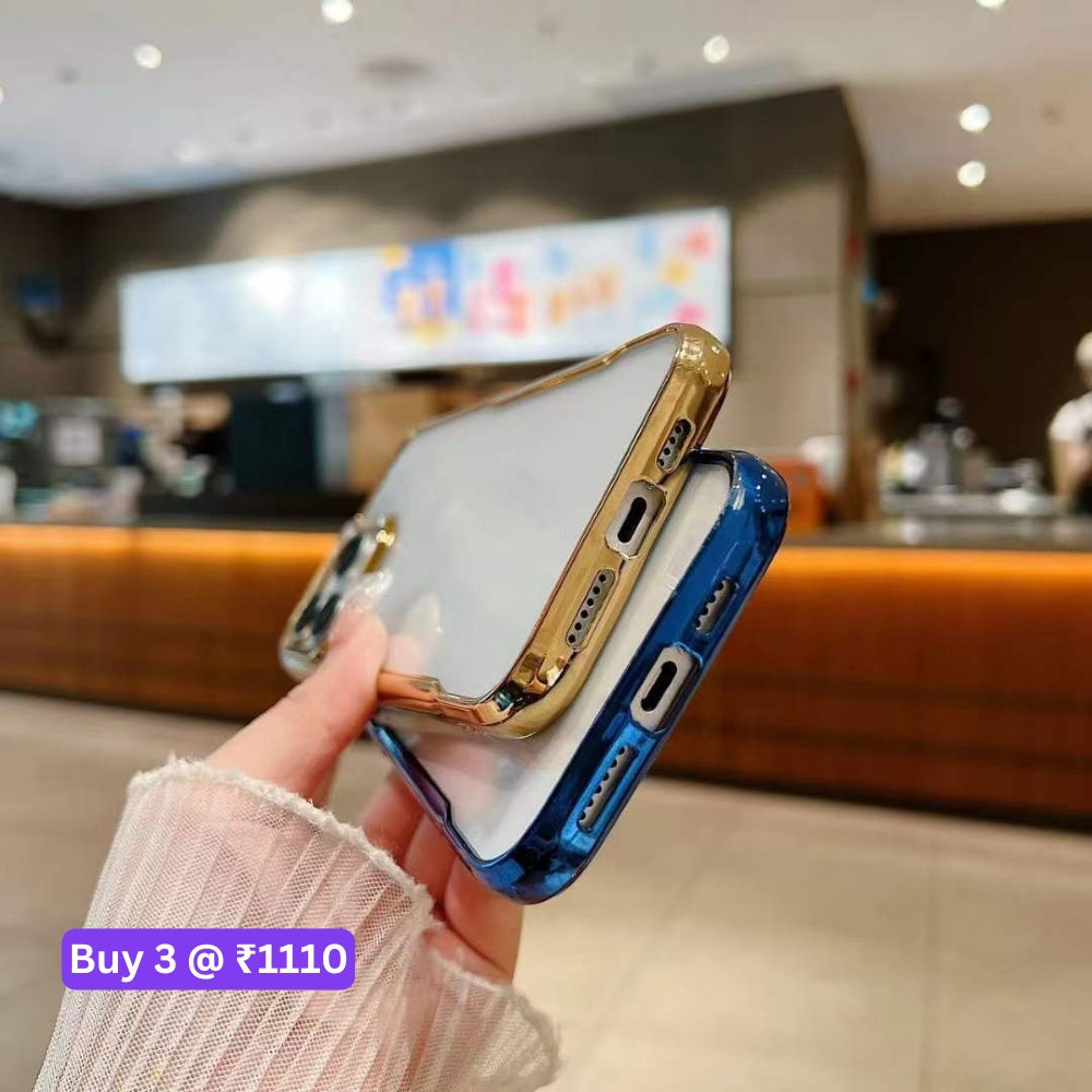 Electroplated Frame TPU (Soft) Transparent Phone Case - iPhone 15 Pro Max