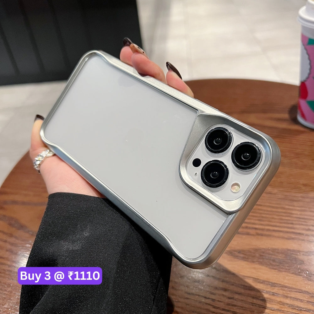 Electroplated Frame TPU (Soft) Transparent Phone Case - iPhone 15 Pro Max