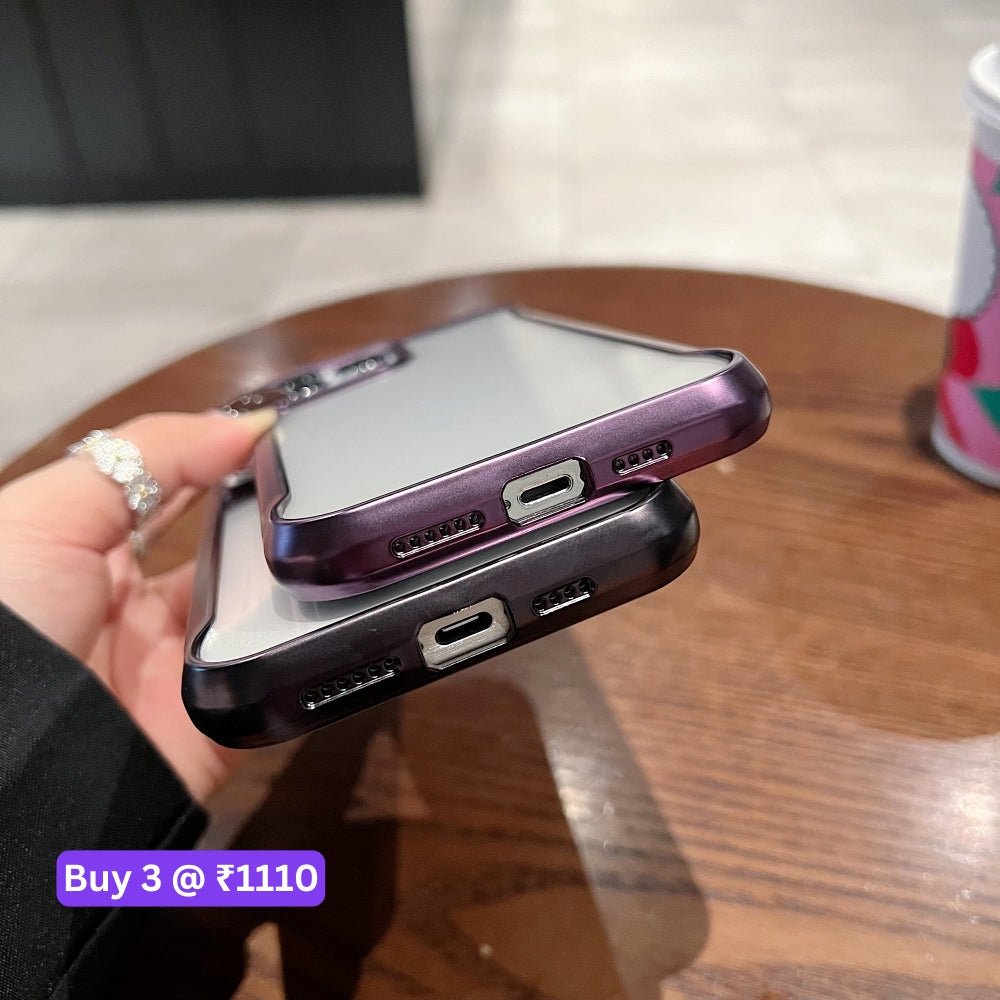 Electroplated Frame TPU (Soft) Transparent Phone Case - iPhone 15 Pro Max