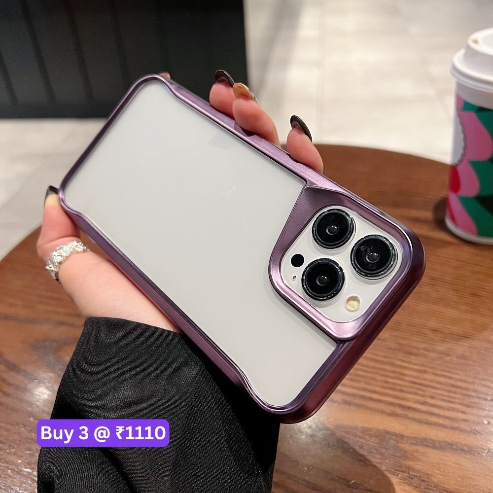 Electroplated Frame TPU (Soft) Transparent Phone Case - iPhone 15 Pro Max