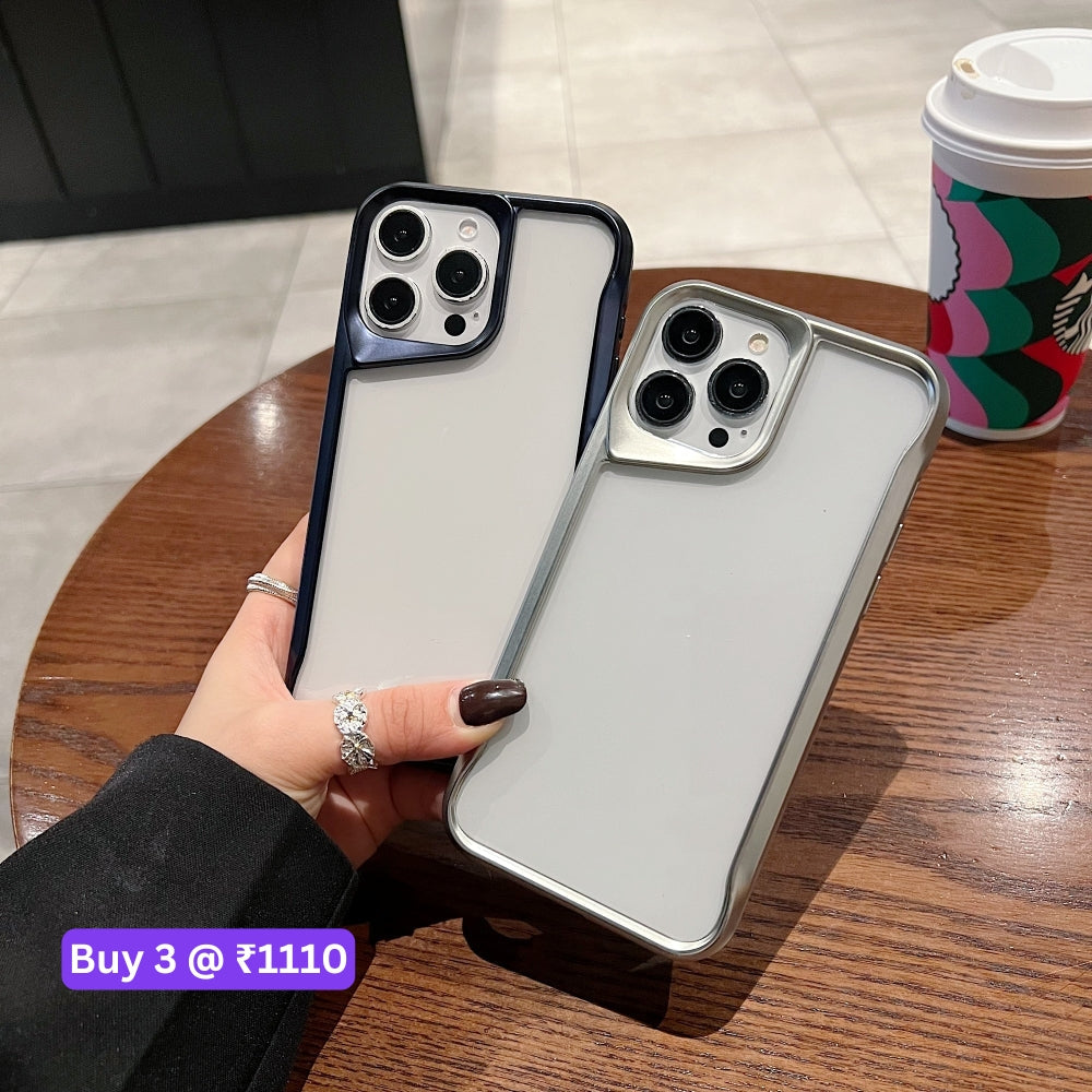 Electroplated Frame TPU (Soft) Transparent Phone Case - iPhone 15 Pro Max