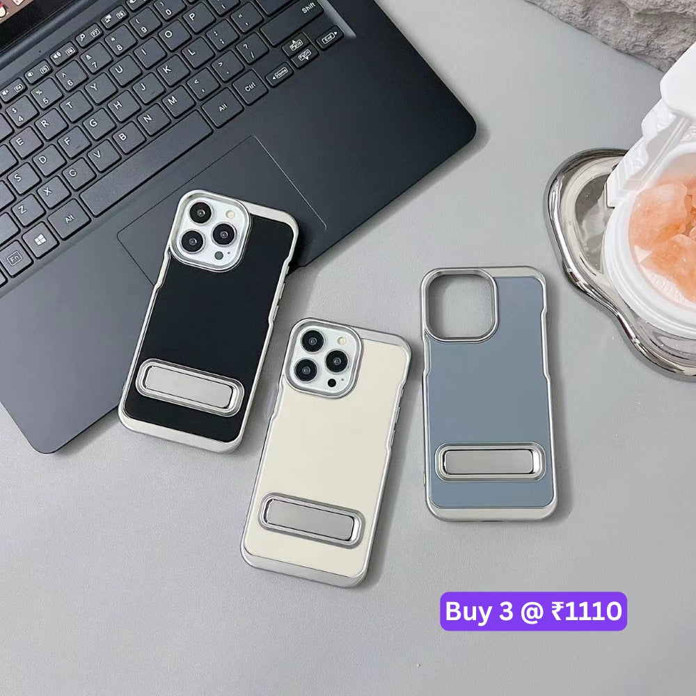 Electroplated Metal Kickstand TPU (Soft) Phone Case - iPhone 14 Pro Max