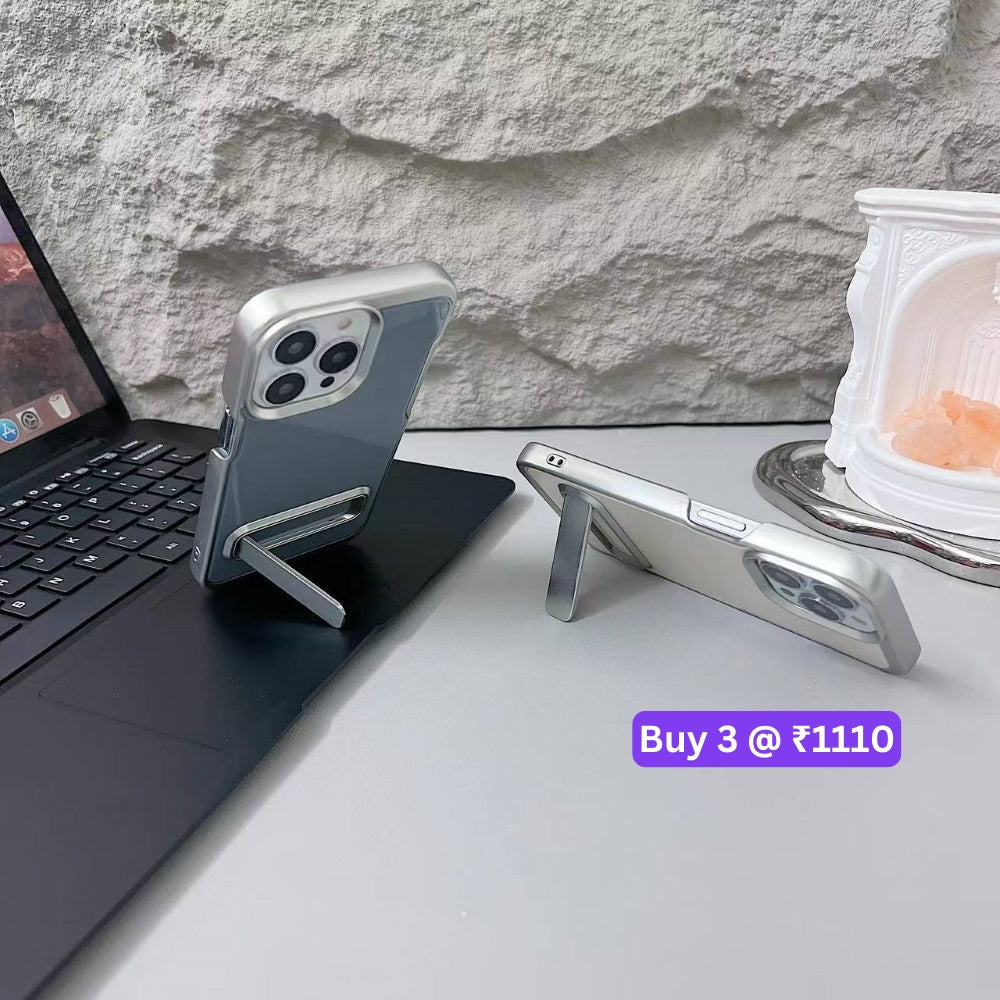 Electroplated Metal Kickstand TPU (Soft) Phone Case - iPhone 14 Pro Max