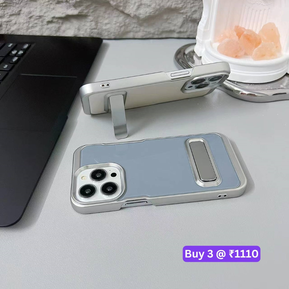 Electroplated Metal Kickstand TPU (Soft) Phone Case - iPhone 14 Pro Max