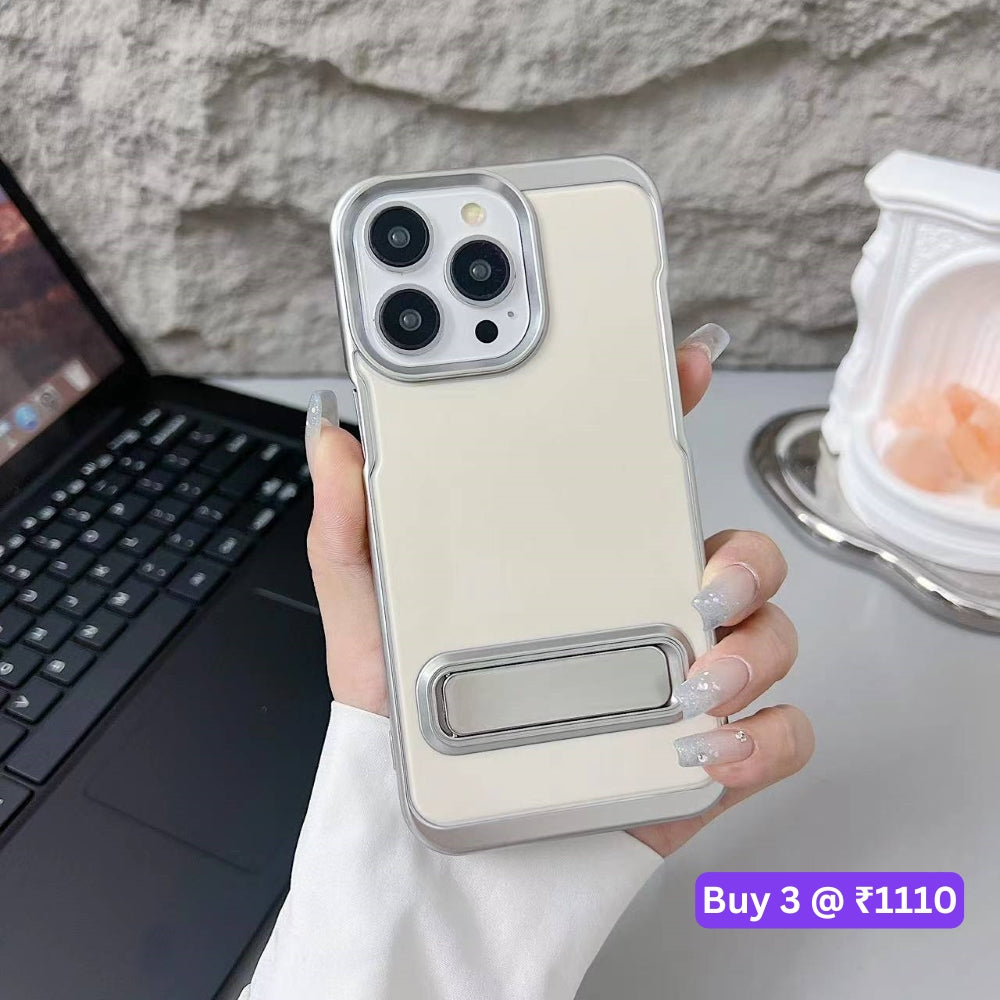 Electroplated Metal Kickstand TPU (Soft) Phone Case - iPhone 14 Pro Max