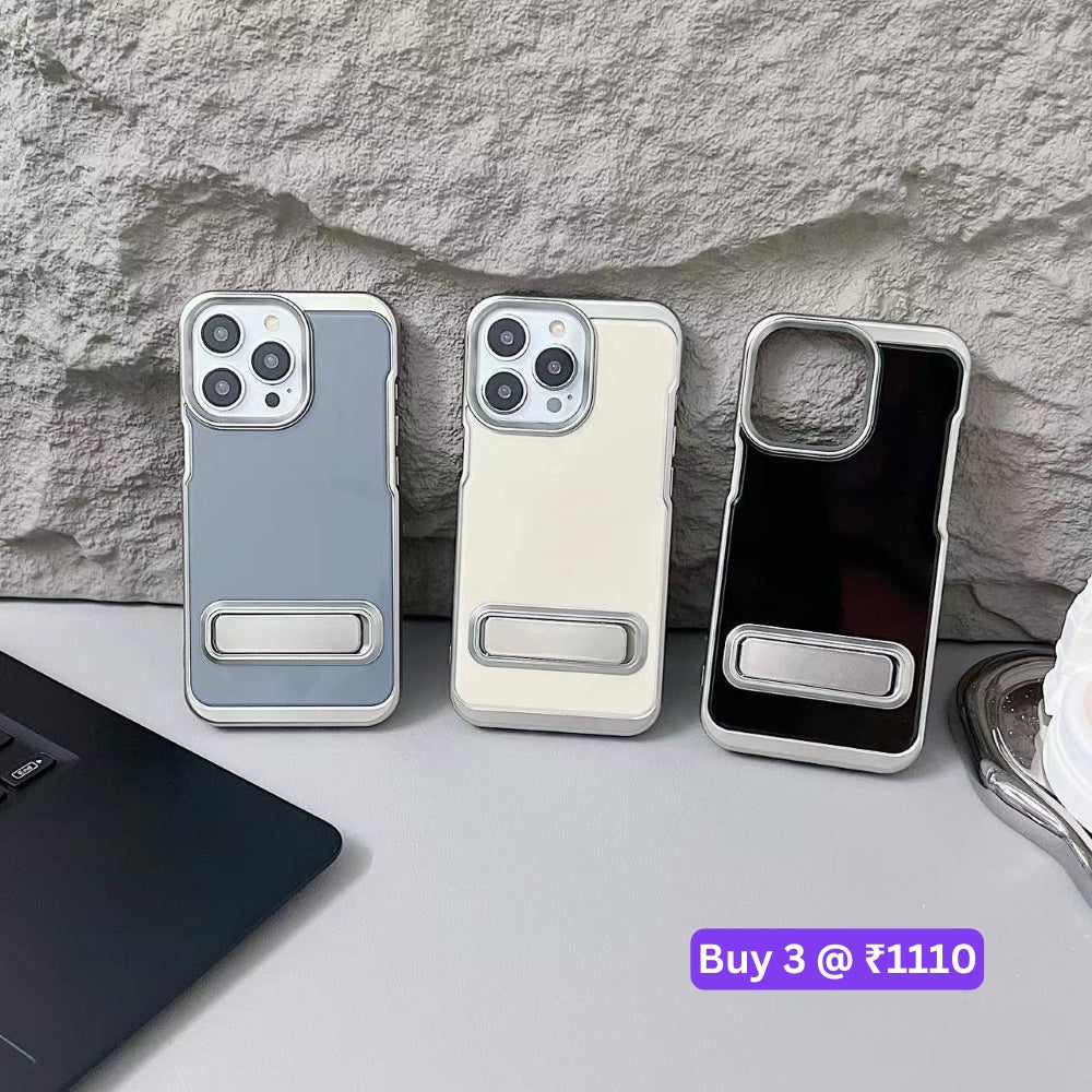 Electroplated Metal Kickstand TPU (Soft) Phone Case - iPhone 14 Pro Max
