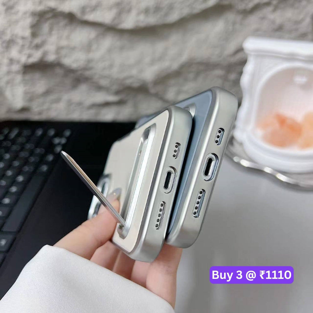 Electroplated Metal Kickstand TPU (Soft) Phone Case - iPhone 14 Pro Max