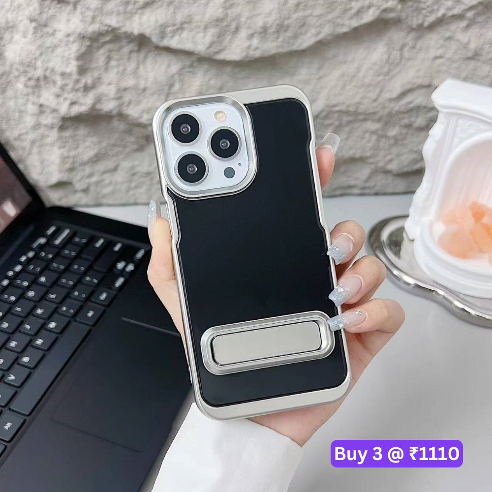 Electroplated Metal Kickstand TPU (Soft) Phone Case - iPhone 14 Pro Max