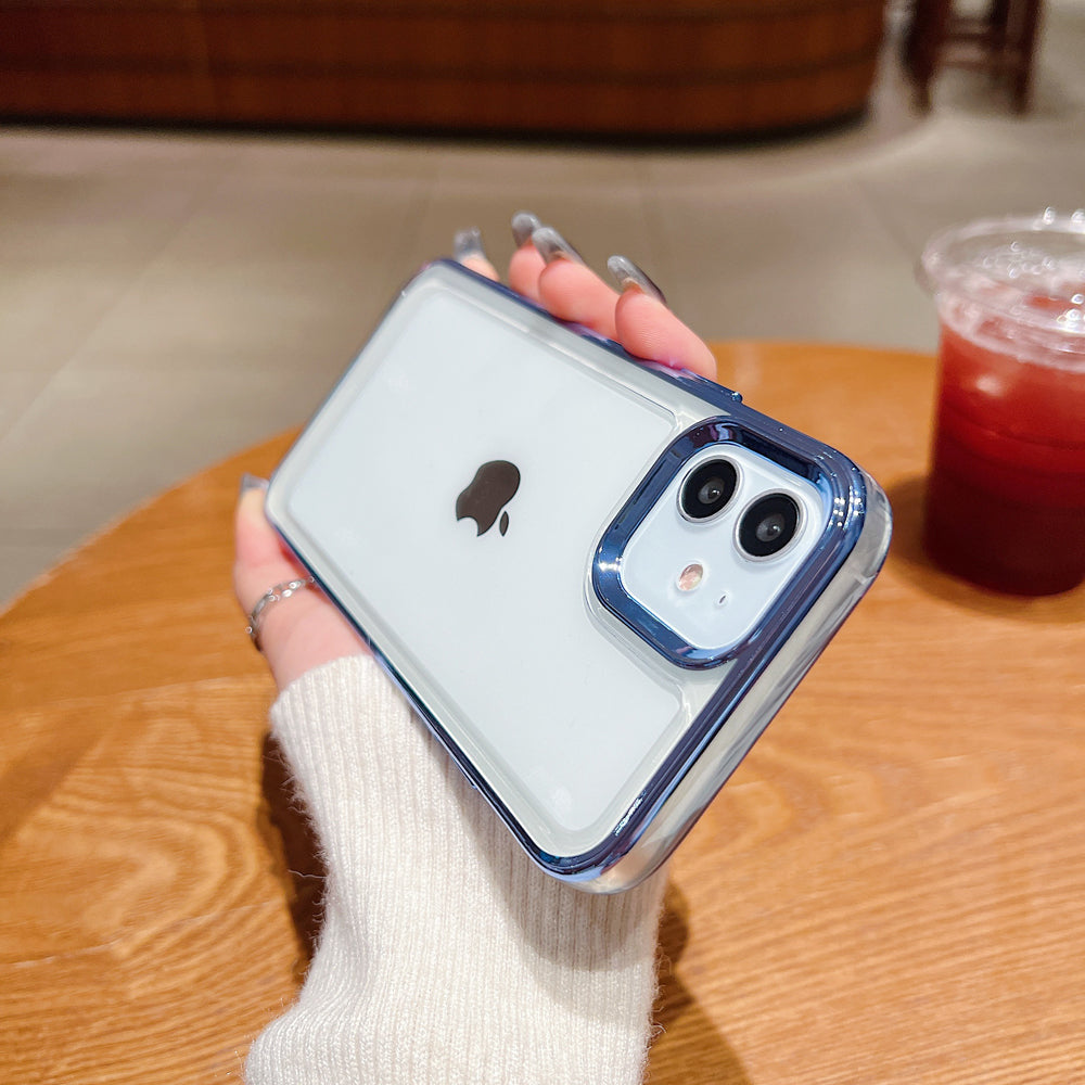 Electroplating Shockproof Color Frame Transparent Cover - iPhone 15 Pro