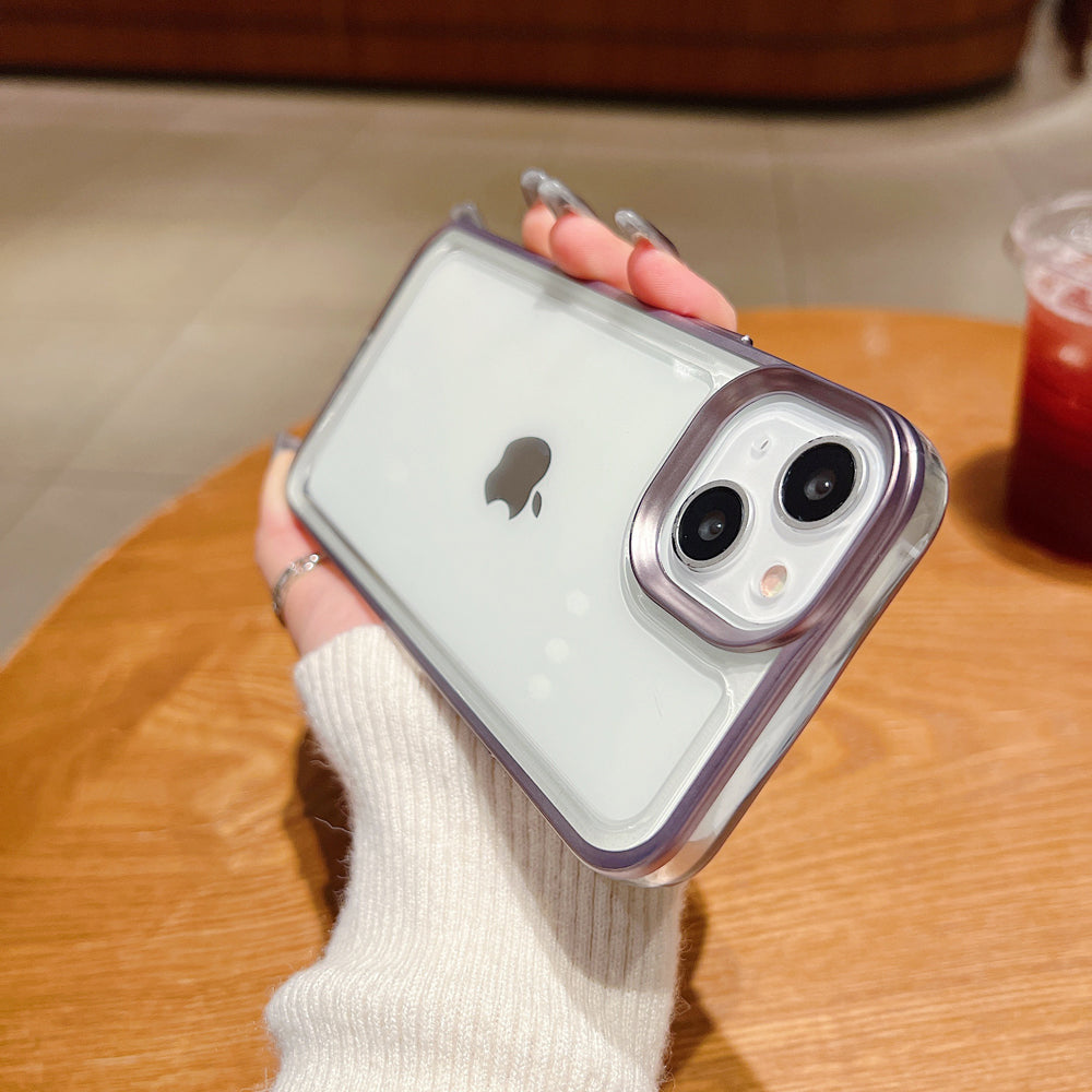 Electroplating Shockproof Color Frame Transparent Cover - iPhone 15 Pro Max