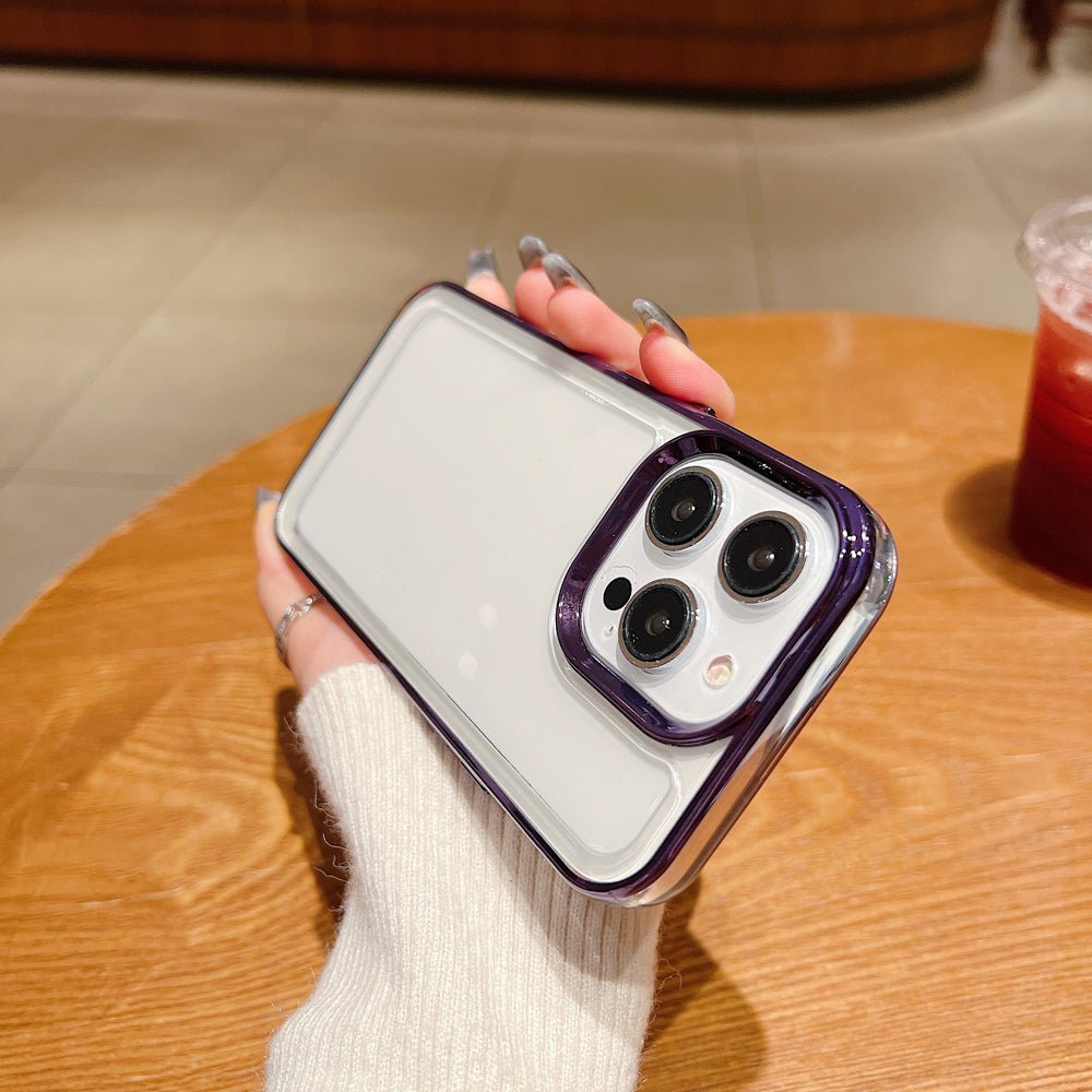 Electroplating Shockproof Color Frame Transparent Cover - iPhone 15 Pro