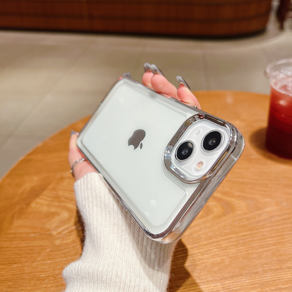 Electroplating Shockproof Color Frame Transparent Cover - iPhone 15 Pro Max