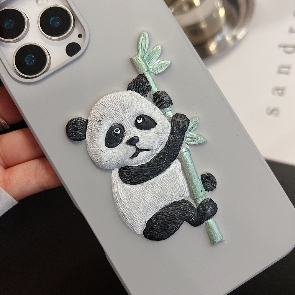 Embossed Panda | 3D Eye Cat TPU (Soft) Phone Case - Samsung S23FE