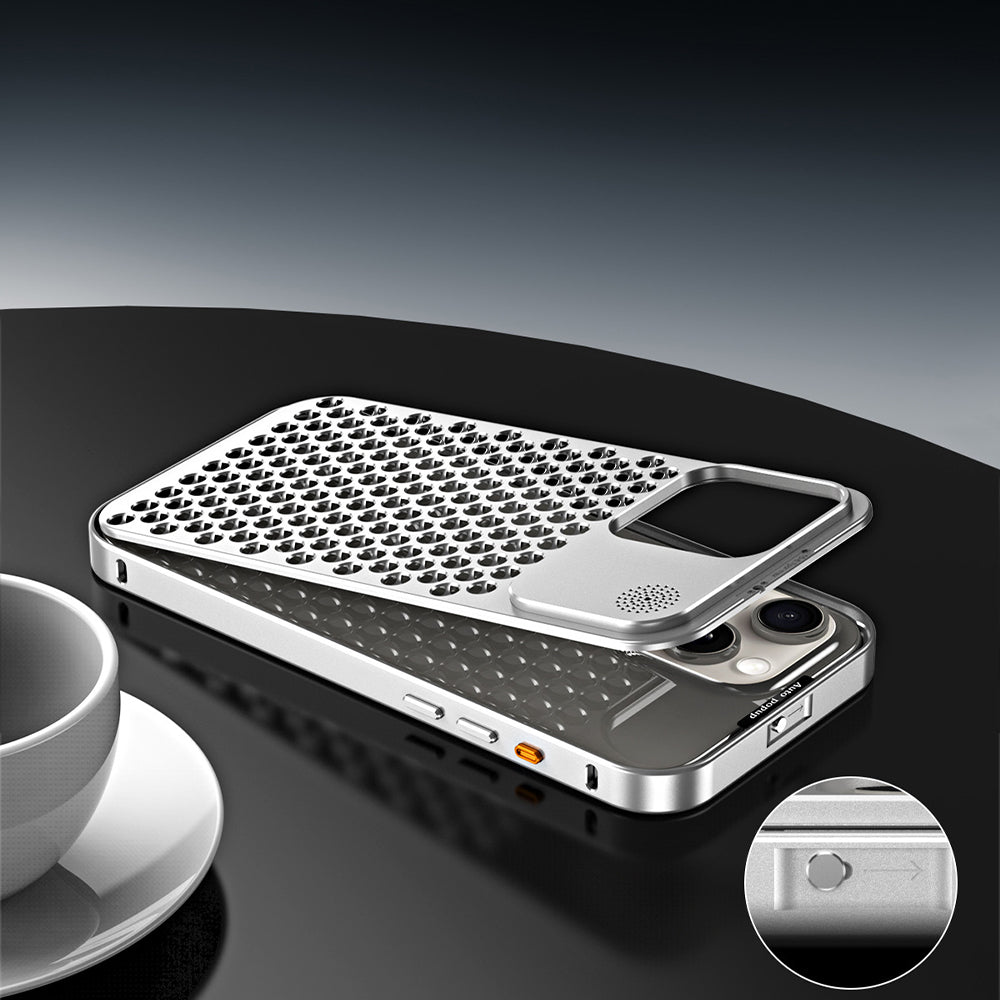 Aluminum Full Metal Mesh Heat Sink Phone Case - iPhone 15 Plus