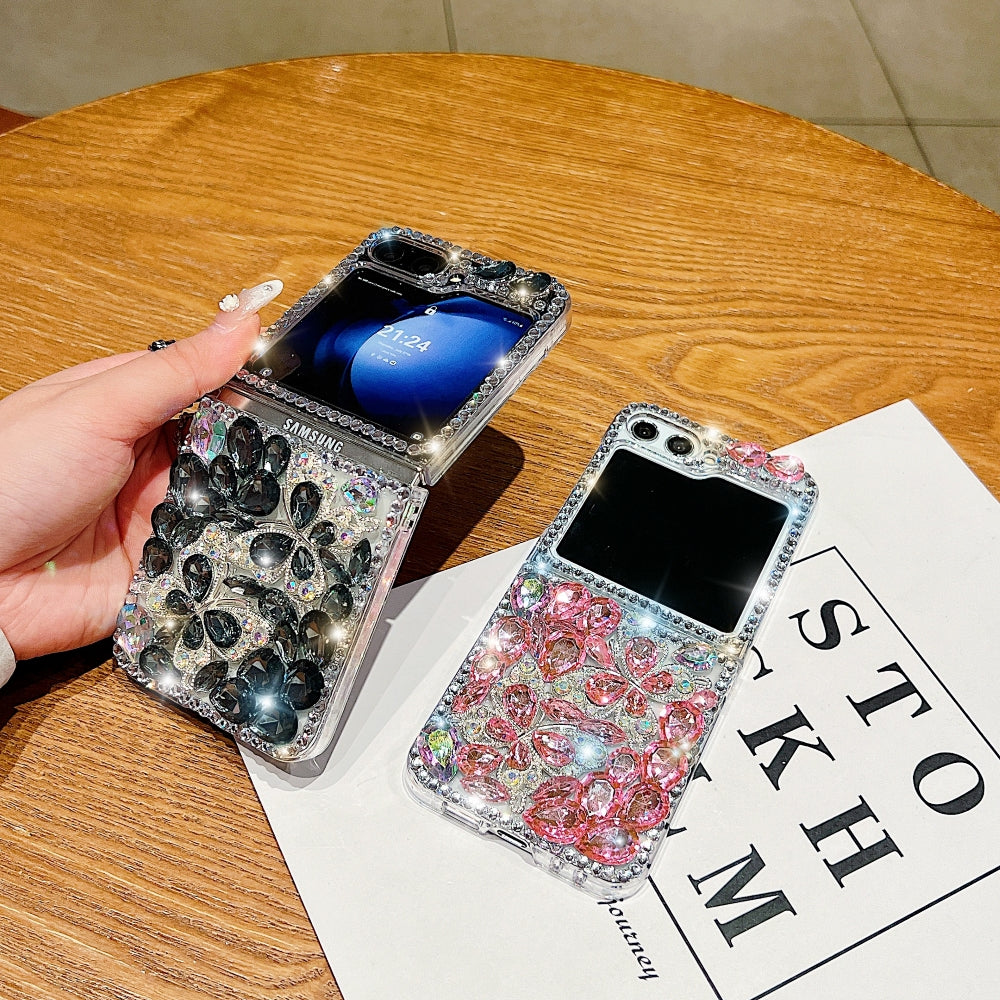 Full Covered Diamond and Butterfly Charm TPU (Soft) Phone Case | Mobile Cover - Samsung Z Flip 6