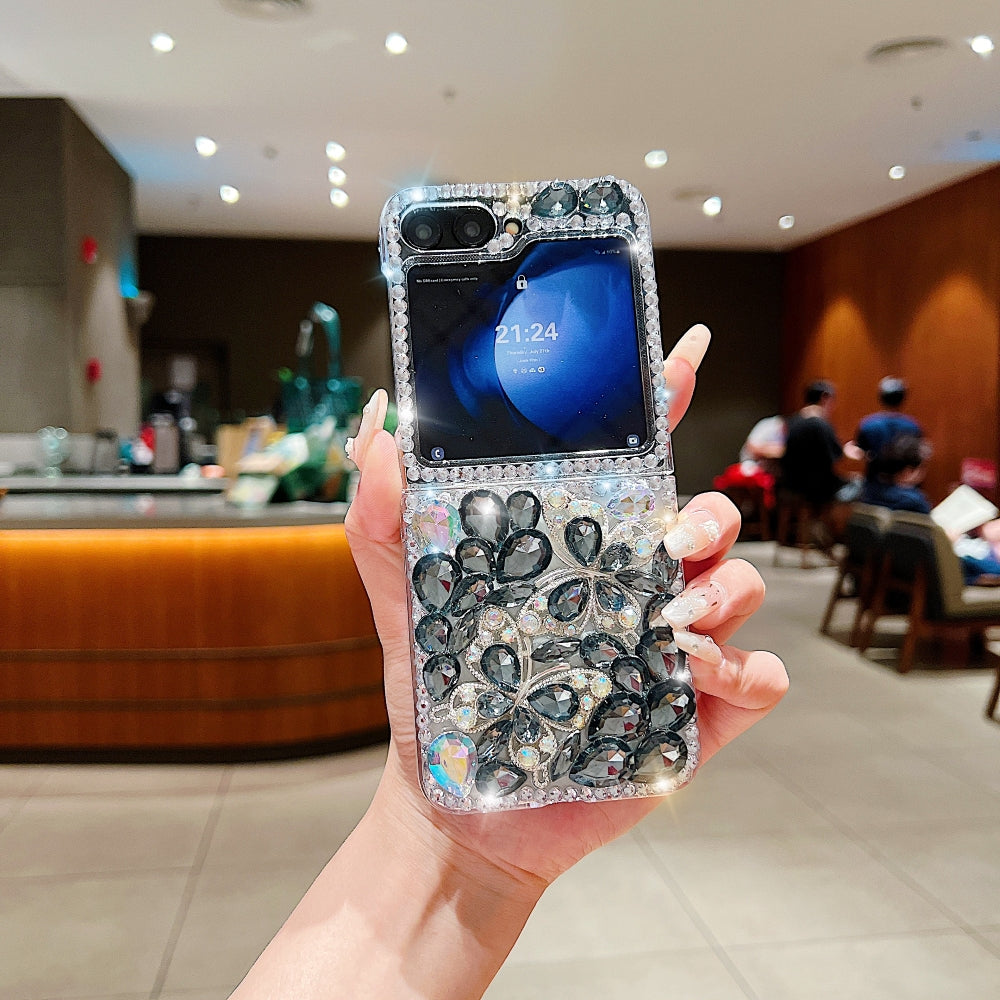 Full Covered Diamond and Butterfly Charm TPU (Soft) Phone Case | Mobile Cover - Samsung Z Flip 6