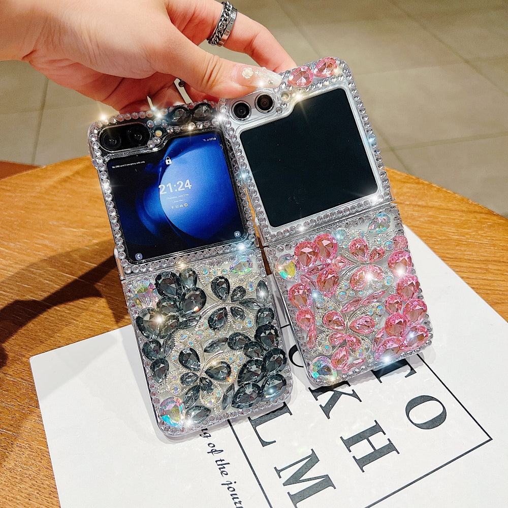 Full Covered Diamond and Butterfly Charm TPU (Soft) Phone Case | Mobile Cover - Samsung Z Flip 6