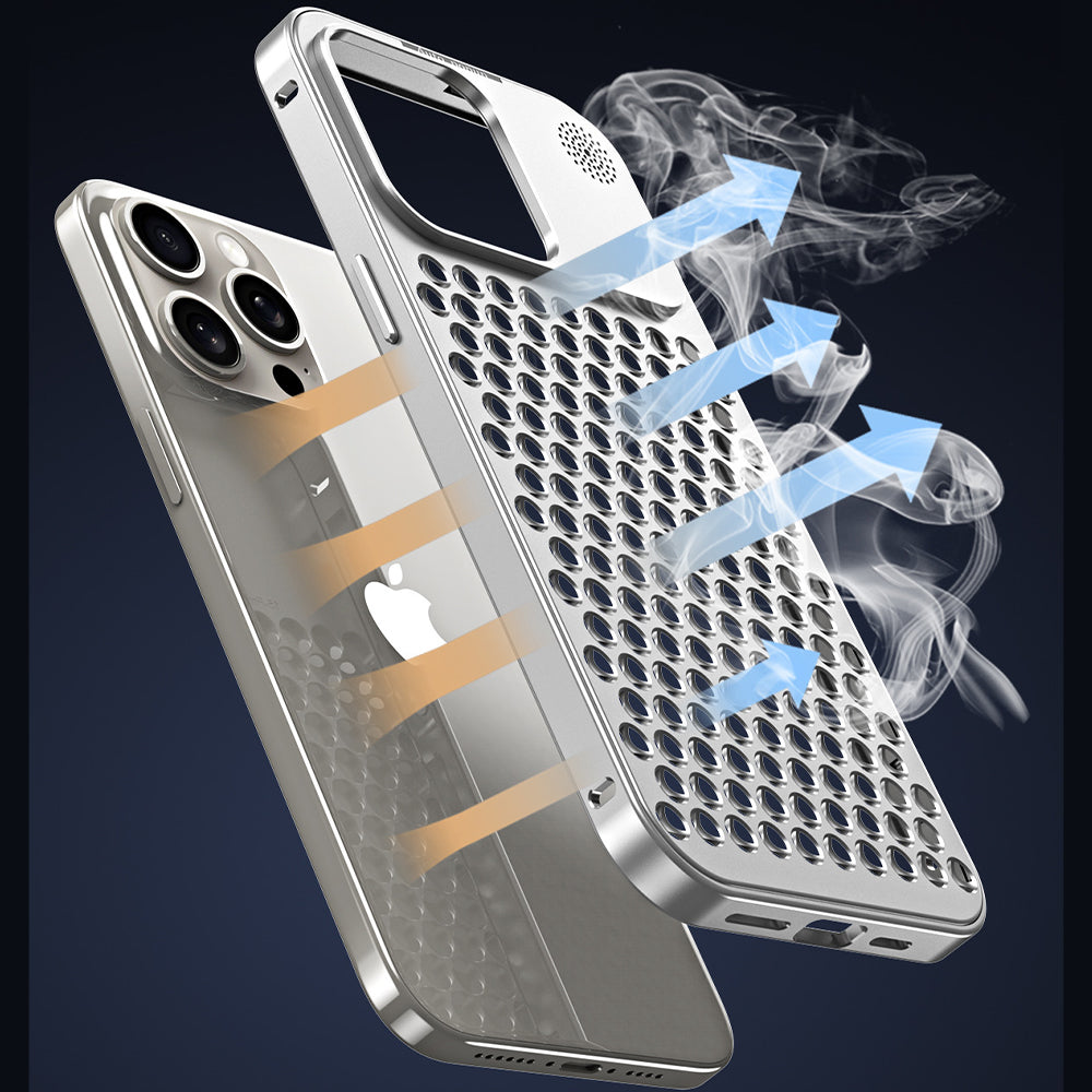 Aluminum Full Metal Mesh Heat Sink Phone Case - iPhone 15 Plus